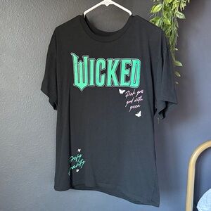 Universal Black Tee with Green and Pink Accents